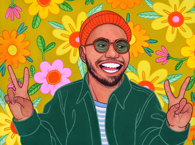 Anderson Paak anderson paak celebrity portrait editorial illustration gouache illustration painting portrait portrait art portrait illustration traditional illustration