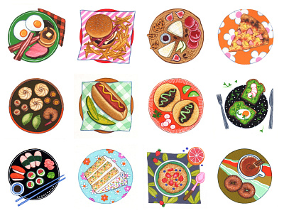 Tiny Foods food and beverage food and drink food art food illustration gouache illustration painting tiny food tiny foods tiny paintings traditional illustration
