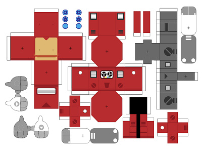 Robot illustration papertoy