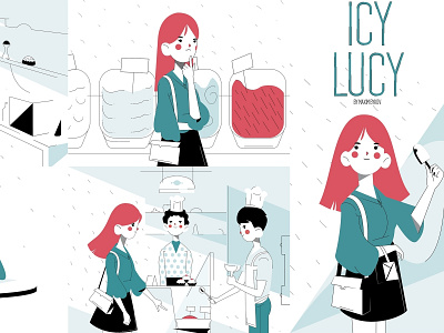 Icy Lucy pt. 1 advert animation comic art design flat illustration illustrator shot vector