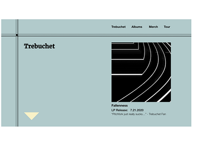 Trebuchet band design homepage landing page minimalism minimalist music navigation typography ui ux vector web web design website