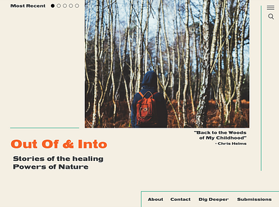 Out Of and Into landingpage minimalism minimalist nature sketch sketchapp storytelling typography vector webdesign website