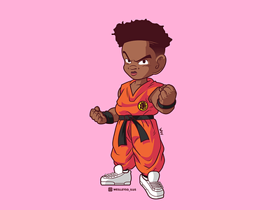 Goku Wakanda brazil character color design dribbble illustration vector