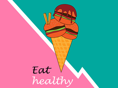 Burger Ice Cream colorful eat eating fast food fastfood food healthy healthy eating healthy food ice cream ice cream cone icecream junk junkfood