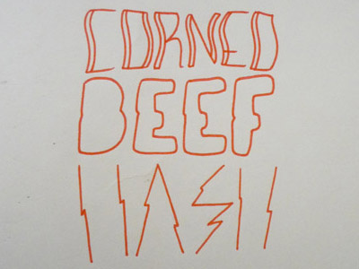 Beefhash beef corned hand drawn hash pen red sketchbook type