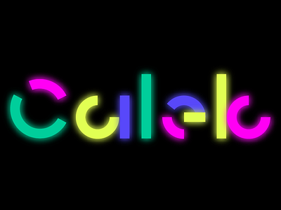 Caleb 1 circles custom type electronic geometry glow green logotype music pink word mark yellow