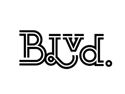 BLVD. boulevard custom type inline logotype loop word mark