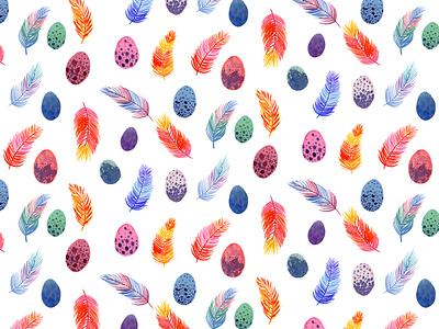 Eggs Feathers Pattern