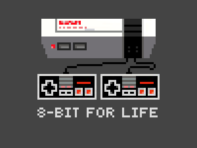 8-Bit for life 8 bit nes nintendo pixel art pixelated retro