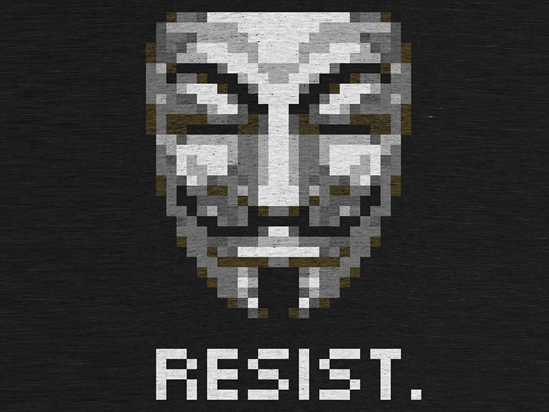 Resist. womensmarch resistance donald trump cottonbureau shirt fawkes anonymous politics nevertrump trump resist