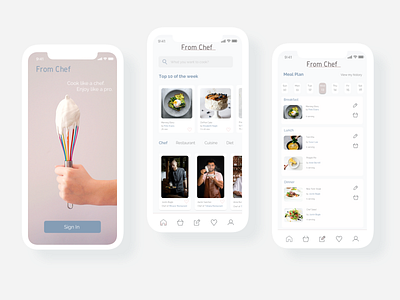 Cooking App app app design cooking app interface ui uxui visual design web design