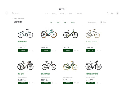 ROVER | Catalogue bike bike shop catalogue design ecommerce figma online shop online store ui ux website