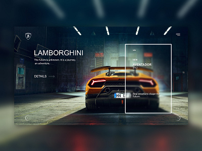 Lamborghini Aventador car concert design figma lamborghini photoshop ui ux web website
