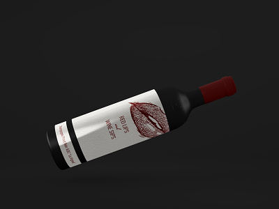 Wine bottle design black bottle branding design figma label lips logo photoshop red wine