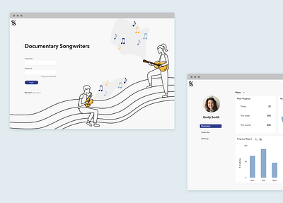 A web app that motivates users to practice musical instruments app branding data design illustration instruments motivation music music app practice ui ux web webapp