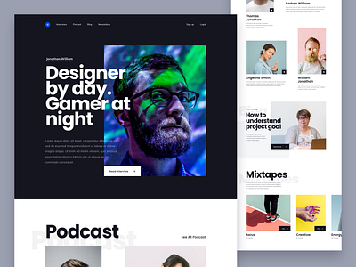 #Exploration - Bold Typography bold card clean desktop headlines homepage landing page layout overlap photography title typography ui unique ux web
