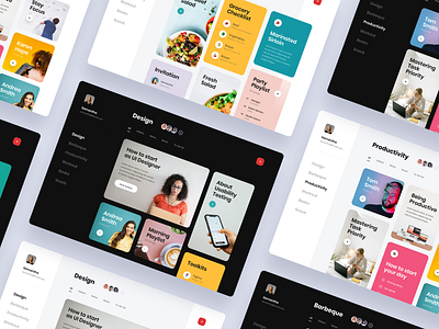 #Exploration - All Screens Bookmarking Web App bold card clean color dark desktop homepage landing light mode page typography web website whitespace