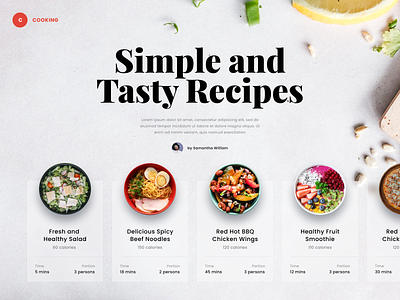 #Exploration - Food Website bold bowl clean cook delicious design food homepage landing page photography recipes tasty typography ui ux website whitespace