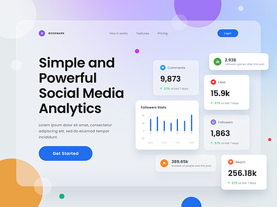 #Exploration - Hero Section analytics bold clean dashboard design hero section homepage landing page media social stats typography ui ux whitespace
