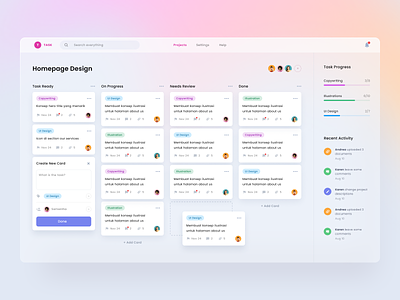 #Exploration - Task Management Dashboard clean colorful dashboard design effects glass management project task ui ux website whitespace