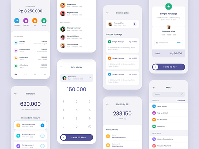 #Exploration - Digital Wallet App - More Screens app banking bold card clean dashboard design digital finance ios mobile money payment transactions typography ui ux wallet whitespace
