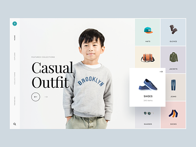 #Exploration - Fashion Website apparel brand clean clothing collections design fashion homepage kids landing page minimalist model outfit photography shirt sweater typography ui ux website