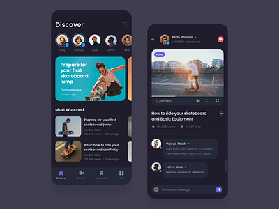 #Exploration - Skateboard Video Platform - Mobile App