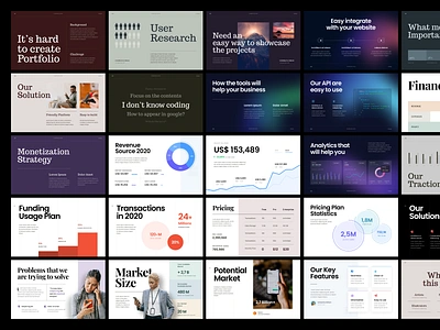 #Exploration - Some Pitch Deck Explorations big bold clean dark mode dashboard data deck gradient keynote light neon pitch pitchdeck powerpoint presentation slide template typography website whitespace