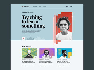 #Exploration - Podcast Website card clean colors design homepage ornaments pastel podcast pop art streaming typography ui vintage website whitespace