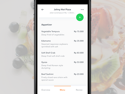 #Exploration | Restaurant Menu app burger card detail food ios menu photo pizza place restaurant