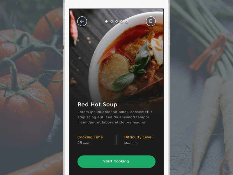 #Exploration | Simple Swipe Interaction app detail food ios iphone photo picture pizza soup swipe