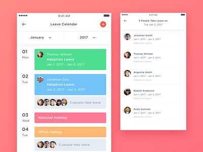 HReasily - App - Leave Calendar Daily View