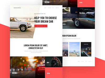 Homepage Concept analytics automotive car data desktop landing page photo typography web