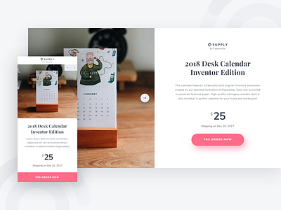 Supply by Paperpillar - Calendar Landing Page calendar desktop html illustration shop shopify web