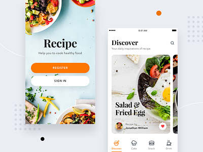 #Exploration - Recipe App android app bold card cook food icon icons ios ios 11 mobile recipe ui