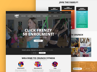 Crunch Fitness AU - Website redesign design fitness website design responsive design responsive website ui user experience user inteface ux ux ui