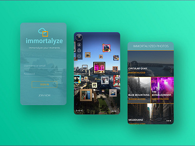 Immortalyze App app design app ui augmented reality design mobile app mobile app design ui user experience user inteface ux ux ui