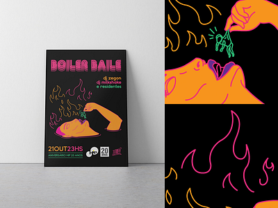 Boiler Baile - Funk Party Poster boiler brazil funk girl heat music poster