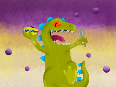 Reptar / FanArt 90s art digital art digital illustration fanart graphic design reptar rugrats tv series wacom intuos