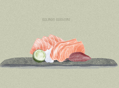 salmon sashimi illustration