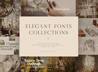 Chic & Elegant Fonts Bundle branding creative market design display elegant font graphic design logo design minimal sans serif type design typeface typography website