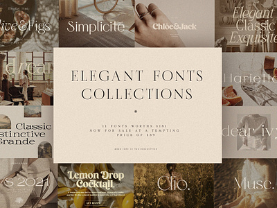 Chic & Elegant Fonts Bundle branding creative market design display elegant font graphic design logo design minimal sans serif type design typeface typography website