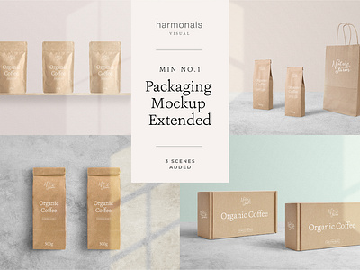 Package Mockup Extended - Min No.1 branding contemporary mock up mockup natural light photography packaging scene creator