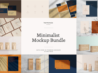 Mockup Bundle - Minimalist No.1 branding contemporary creative market design feminine logo flat lay illustration logo minimalism mock up mockup natural light photography packaging packaging mockup packagingdesign scene creator stationery mockup