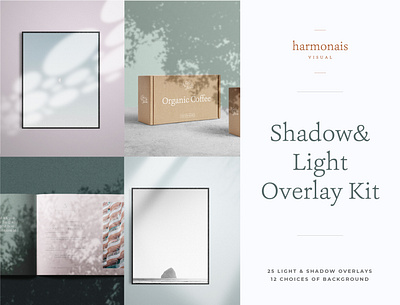 Shadow & light overlay kit branding contemporary creative market graphic design minimal mock up mockup natural light photography