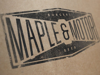 Maple & Motor beer branding burgers logo student work