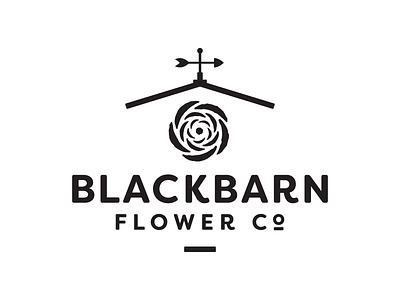 Blackbarn logo barn flower logo weather vane