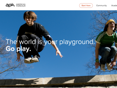 American Parkour - website progression