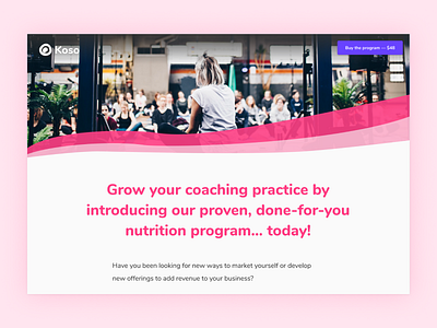 Koso's Clean Eating "Done-for-you" Program coaching health landing page nutrition programs