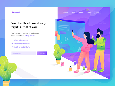 Customize design header page illustration concept ageny animation branding business customizable design flat header hero illustration landign page lettering marketing noansa peoples section ui vacation web website